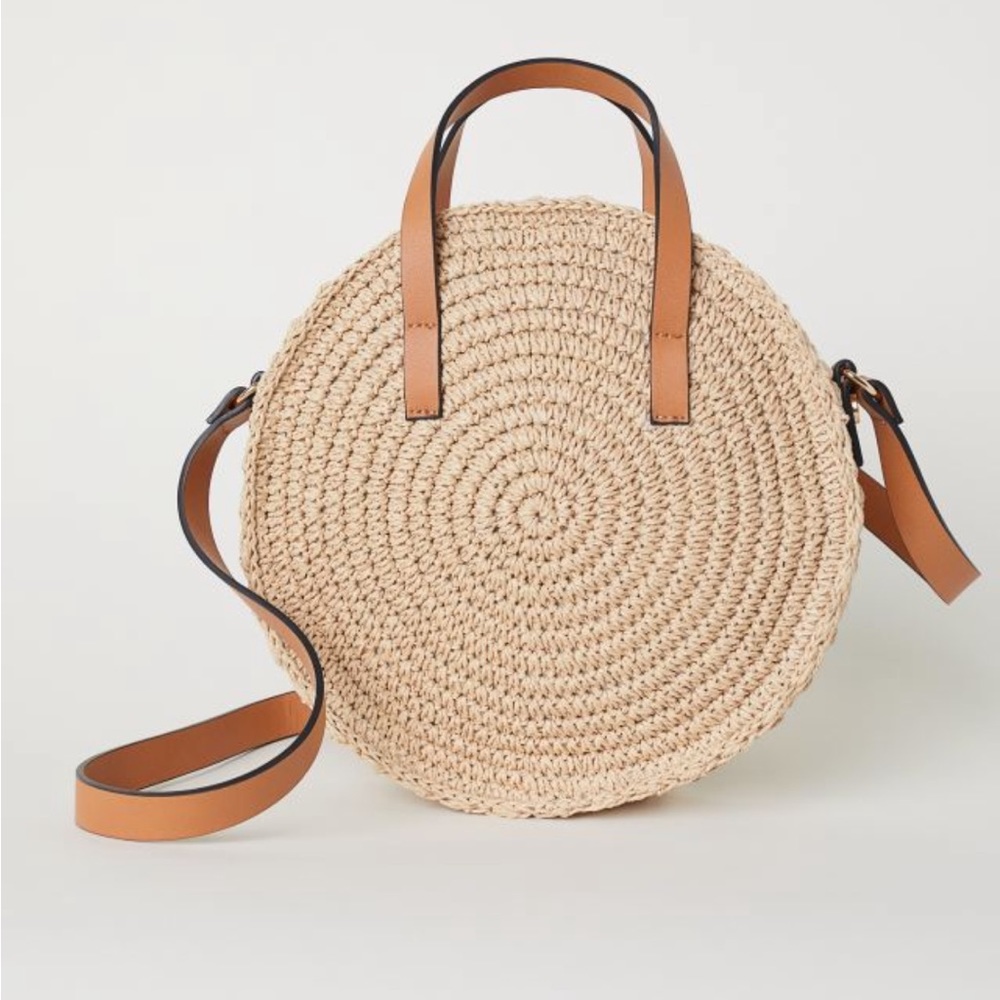 H&M Round Paper Straw Handbag